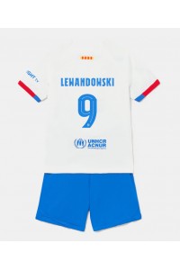 Fotbalové Dres Barcelona Robert Lewandowski #9 Dětské Venkovní Oblečení 2023-24 Krátký Rukáv (+ trenýrky)